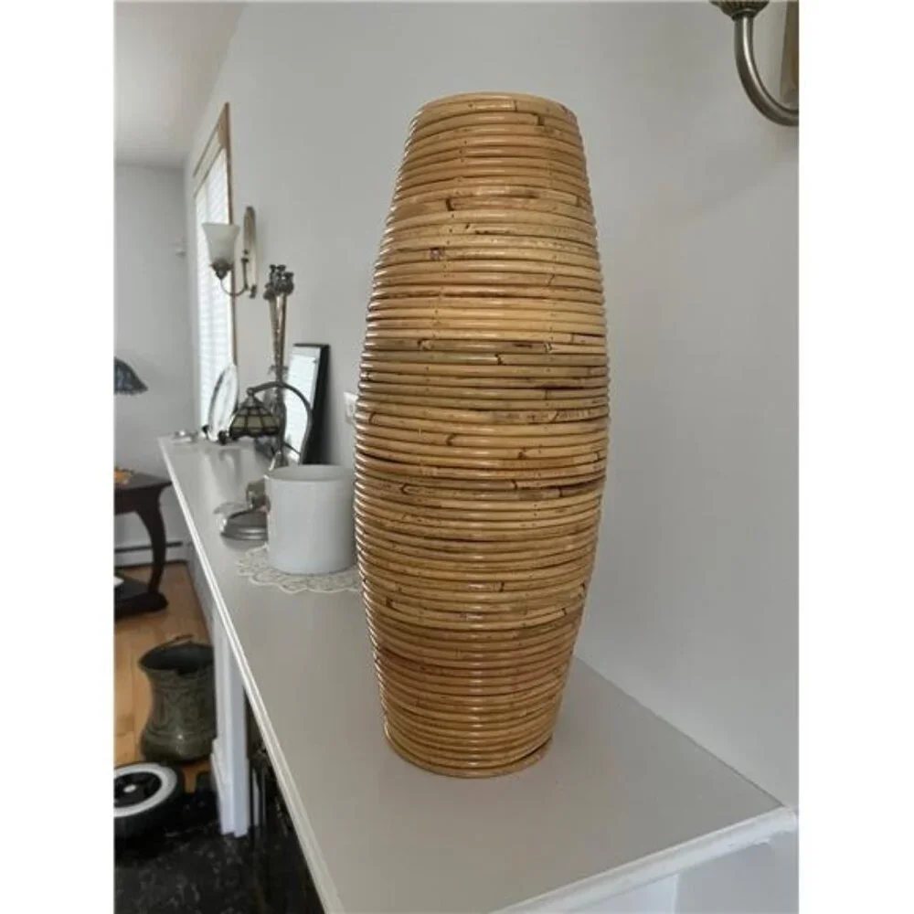 Indonesian rattan natural vase